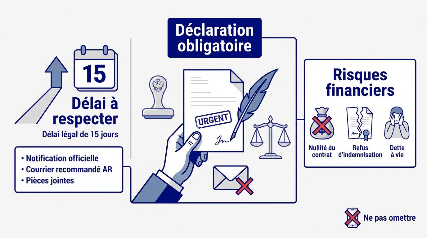 Courrier de déclaration de suspension de permis de conduire à l'assurance auto