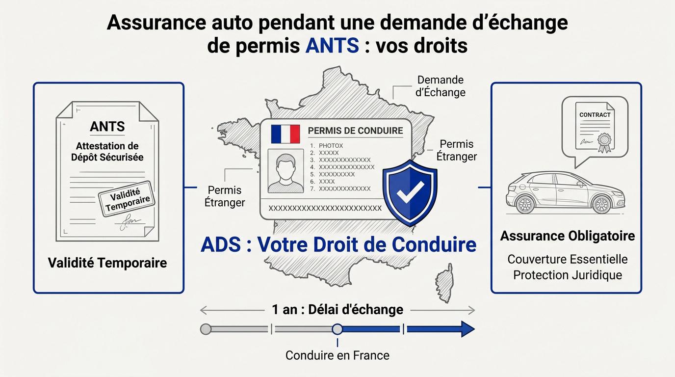 Conducteur consultant ses documents d'assurance auto et son attestation ANTS