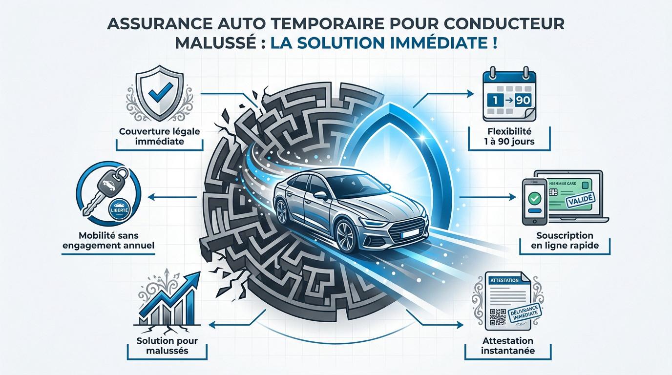 Conducteur consultant une assurance auto temporaire en ligne malgré son malus