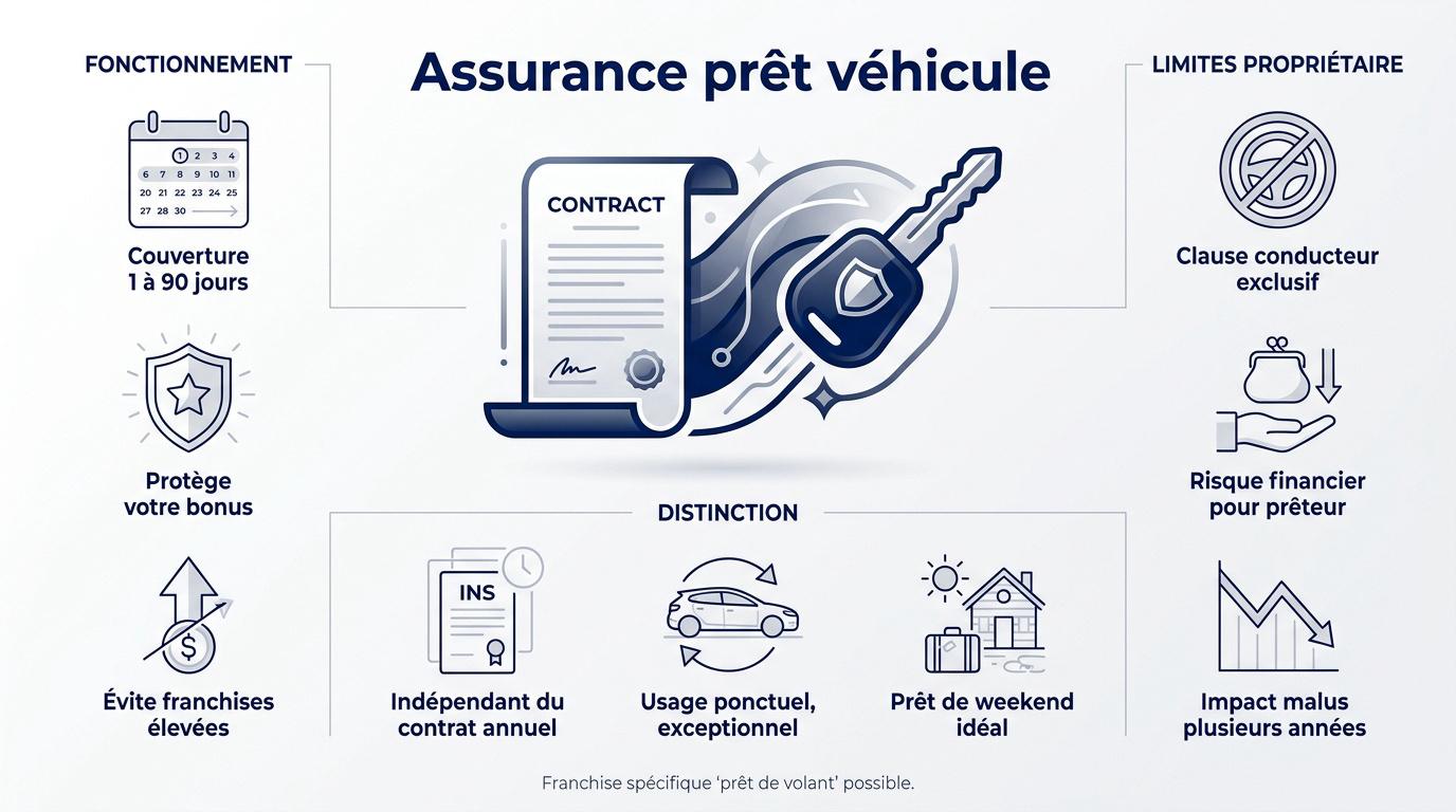 Fonctionnement de l'assurance temporaire pour le prêt de voiture entre particuliers