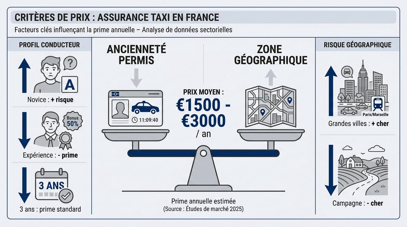 Facteurs de prix assurance taxi