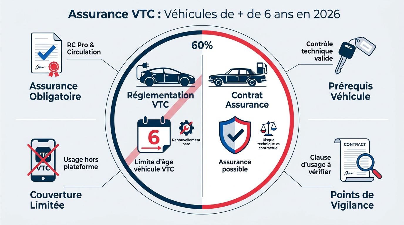 Chauffeur VTC vérifiant son contrat d'assurance