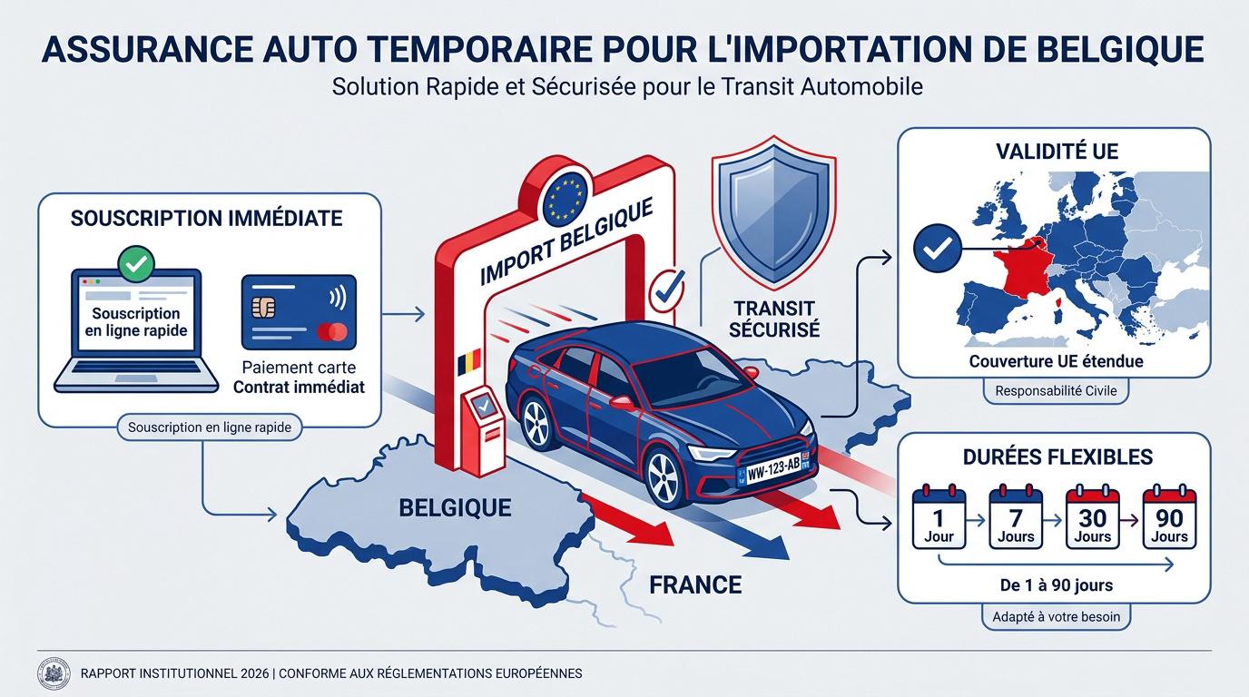 Véhicule importé de Belgique avec plaques de transit pour rapatriement en France