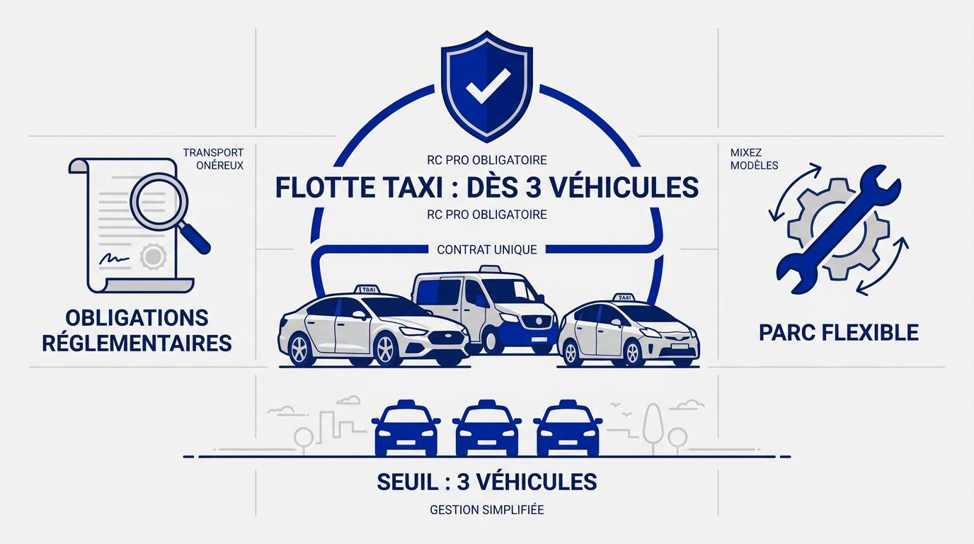 Gestion d'une flotte de taxis professionnels avec plusieurs véhicules assurés sous un contrat unique