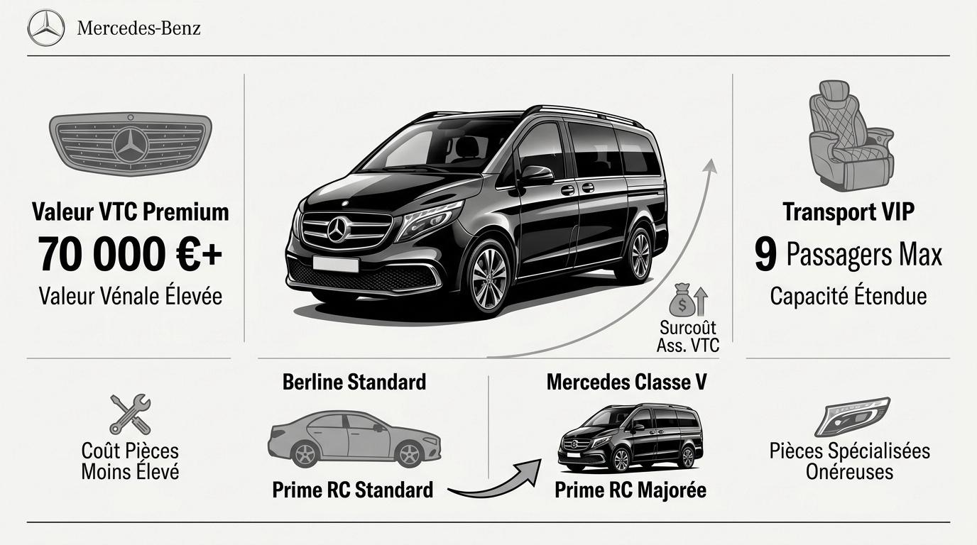 Mercedes Classe V noir pour service VTC premium