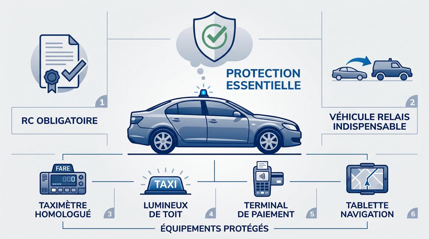 Équipements professionnels de taxi protégés par une assurance spécifique