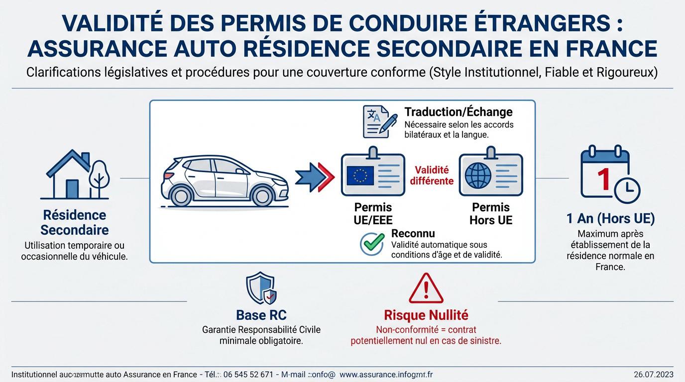 Règles de validité des permis étrangers pour l'assurance automobile en France